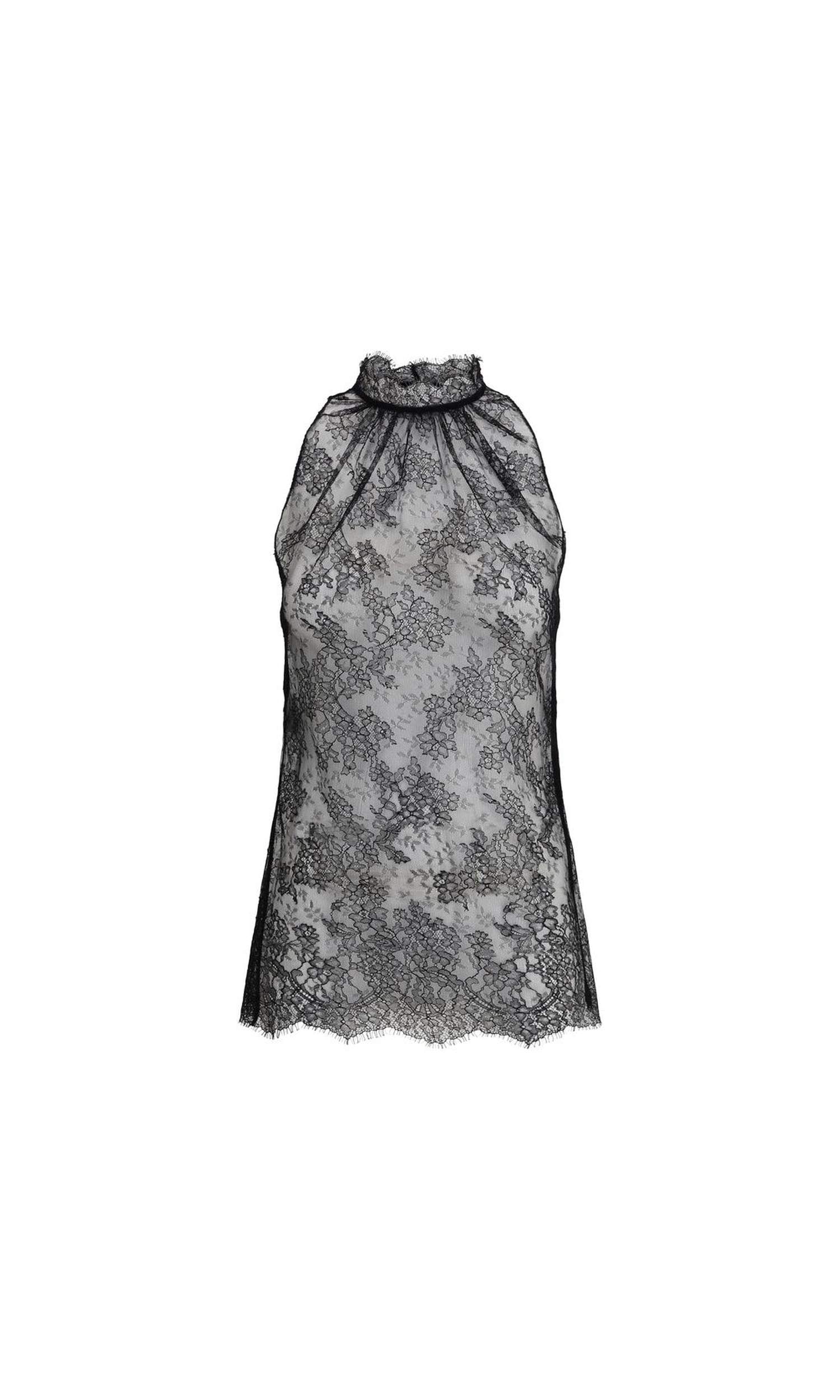 Alexander Mcqueen Black Lace Sleeveless Top Glam Steals