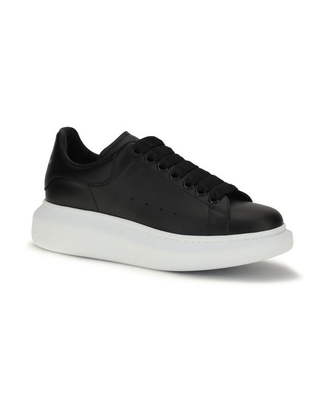 Alexander Mcqueen Black Leather Calf Bos Taurus Platform Sneakers Glam Steals