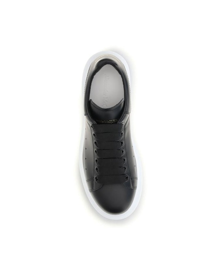 Alexander Mcqueen Black Leather Calf Bos Taurus Platform Sneakers Glam Steals