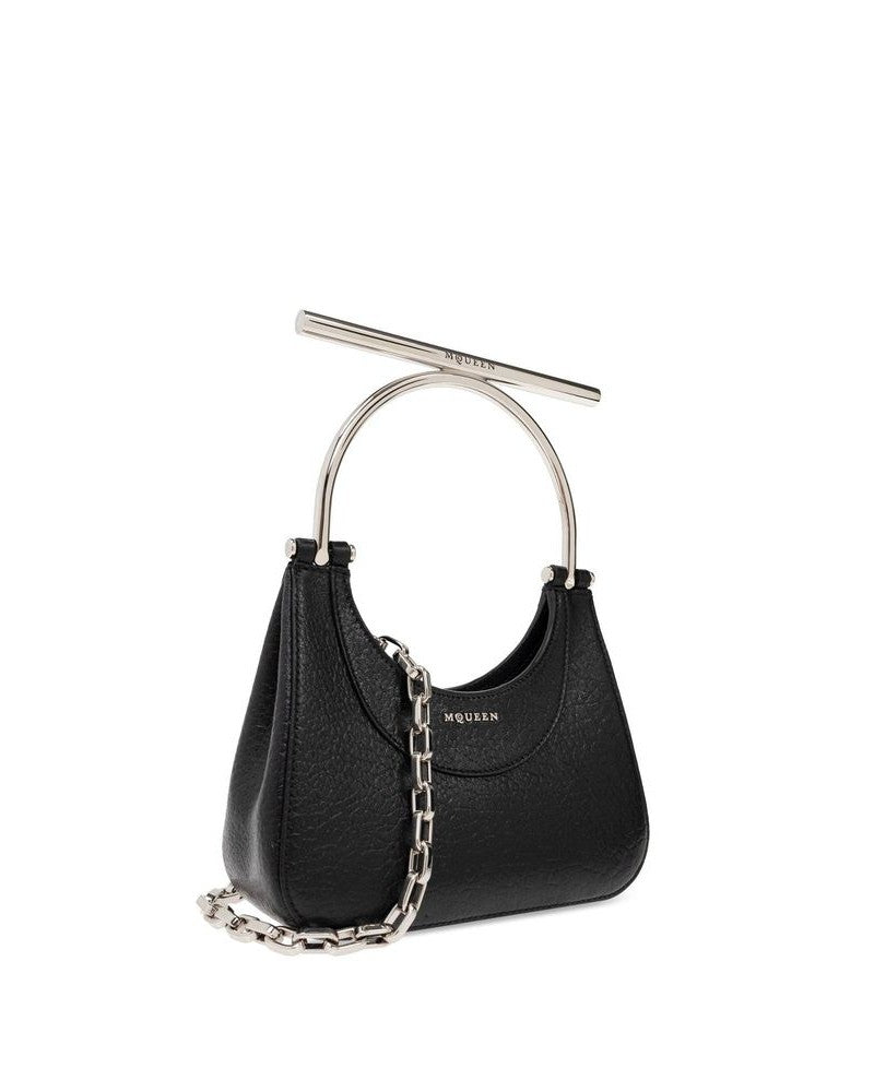 Alexander Mcqueen Black Leather Lamb Handbag Glam Steals