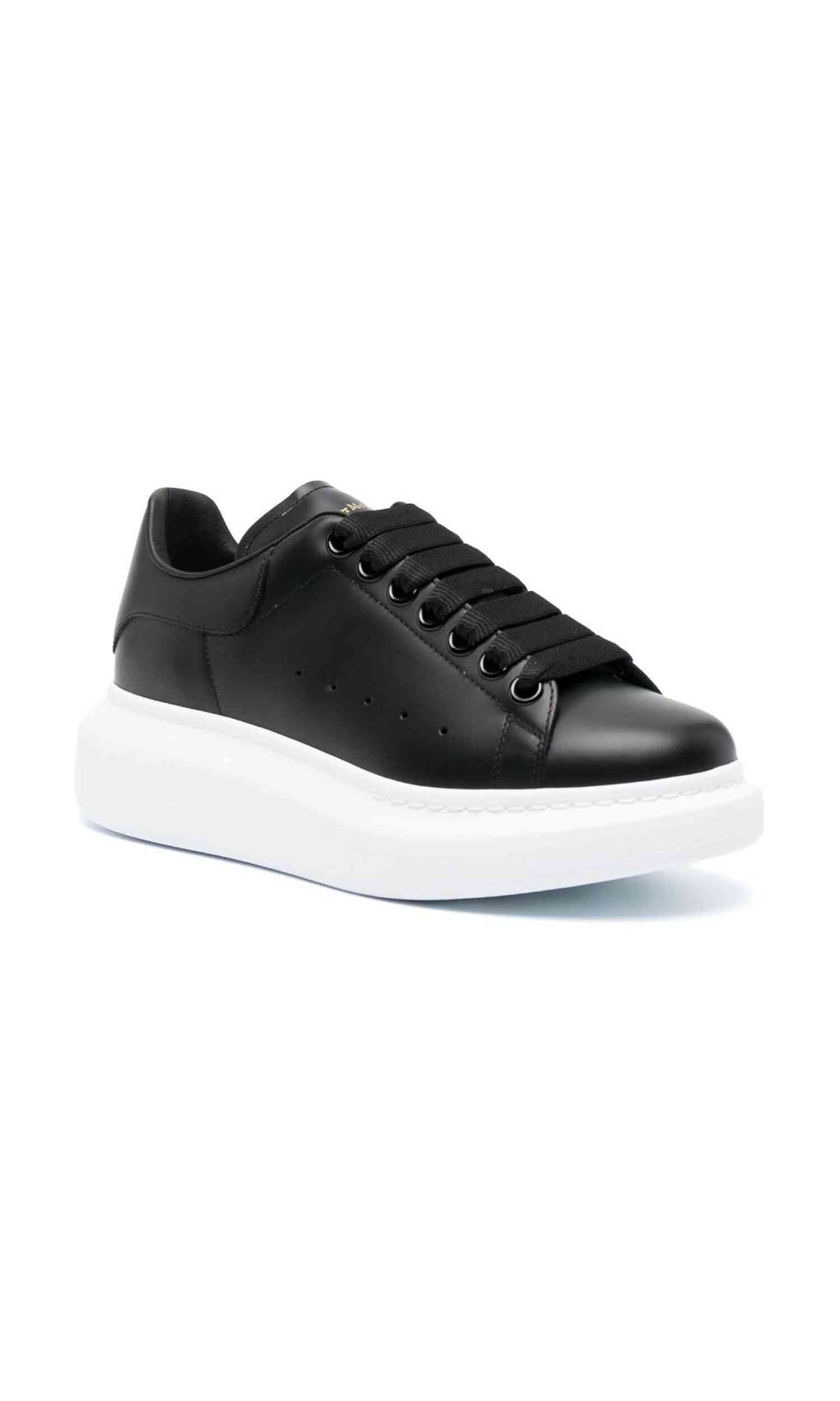 Alexander Mcqueen Black Leather Sneakers Glam Steals
