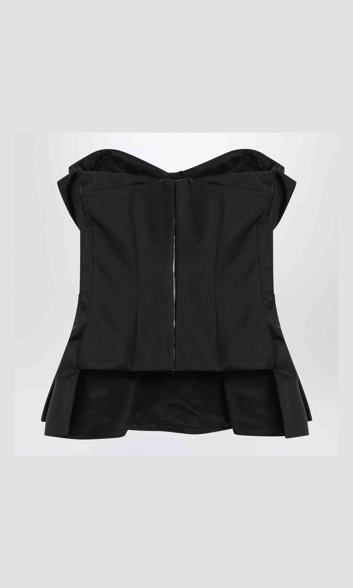Alexander Mcqueen Black Silk Corset Top in Blend Glam Steals