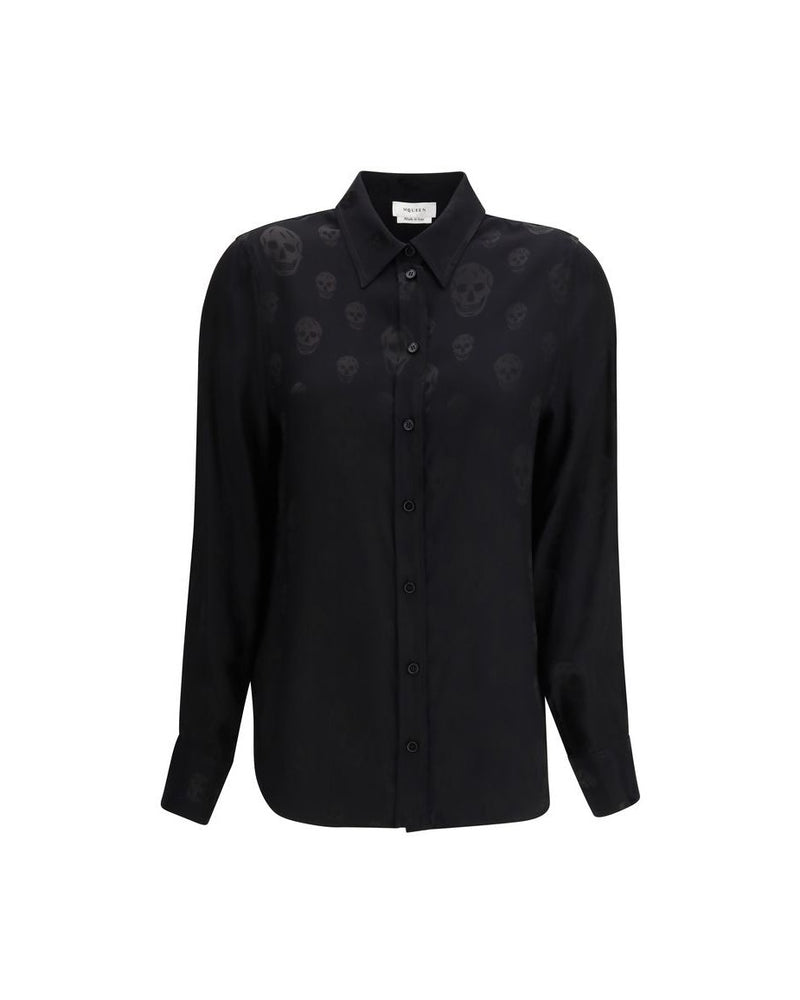 Alexander Mcqueen Black Viscose Pattern Shirt Glam Steals