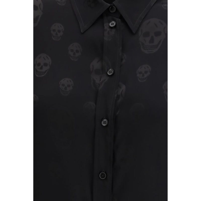 Alexander Mcqueen Black Viscose Pattern Shirt Glam Steals