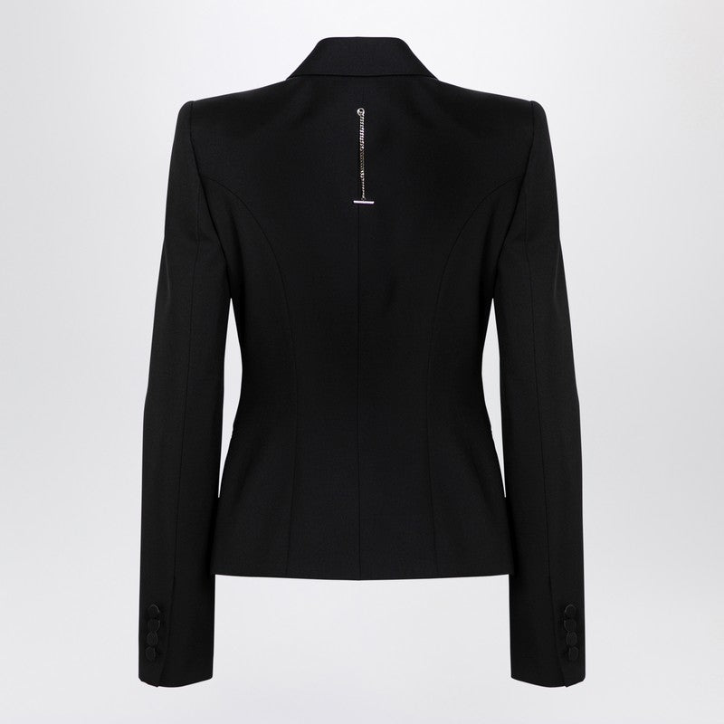 Alexander Mcqueen Black Wool Single Breasted Jacket Glam Steals