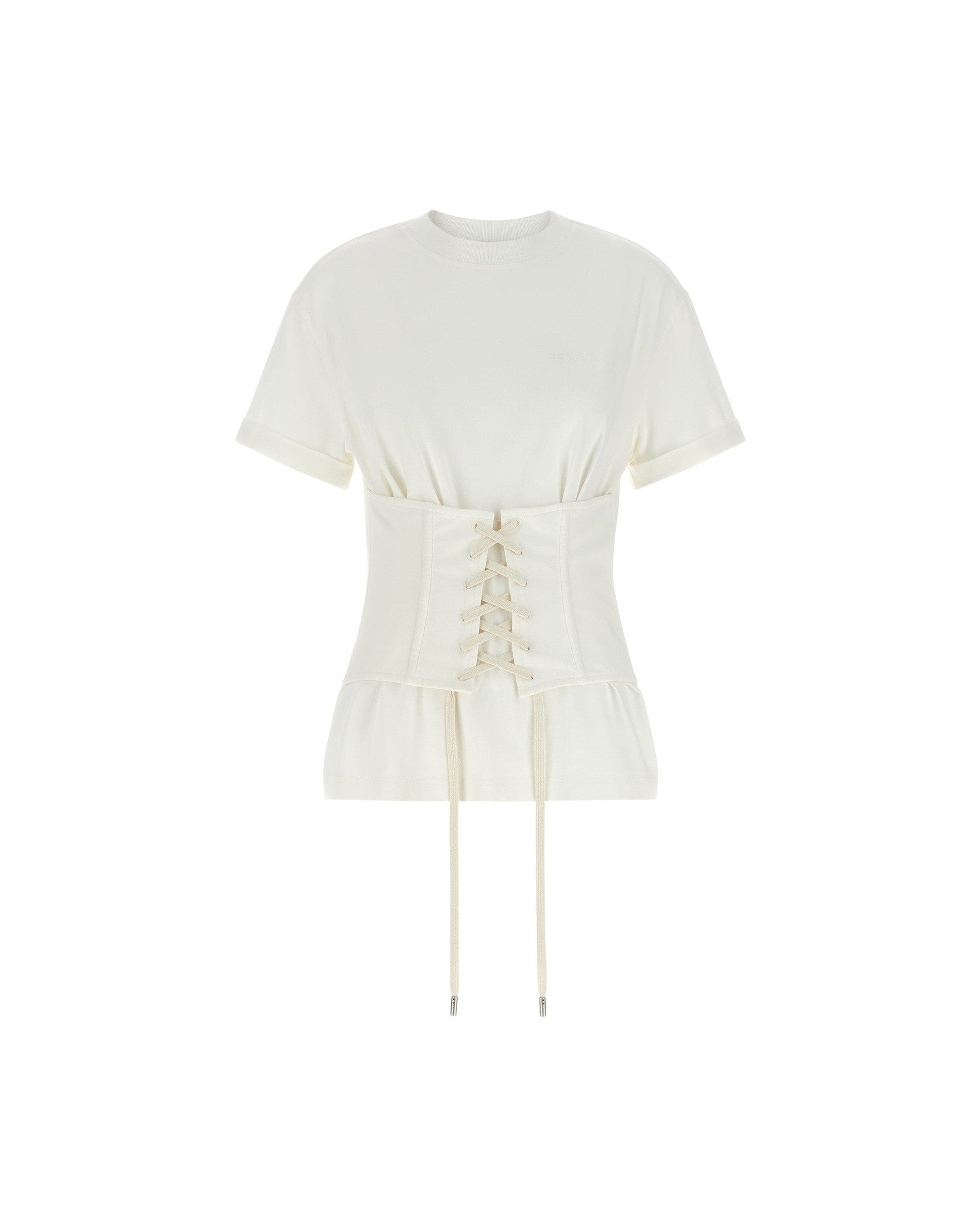 Alexander Mcqueen Corset T-shirt Glam Steals