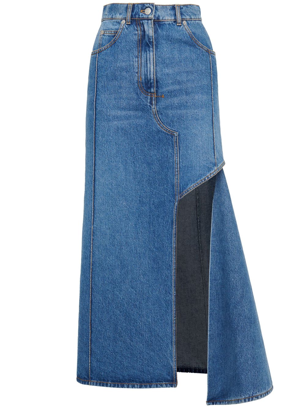 Alexander Mcqueen Denim Midi Skirt Glam Steals