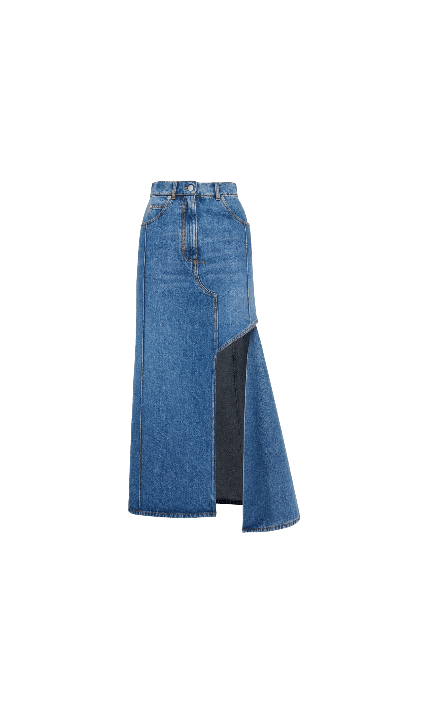 Alexander Mcqueen Denim Midi Skirt Glam Steals
