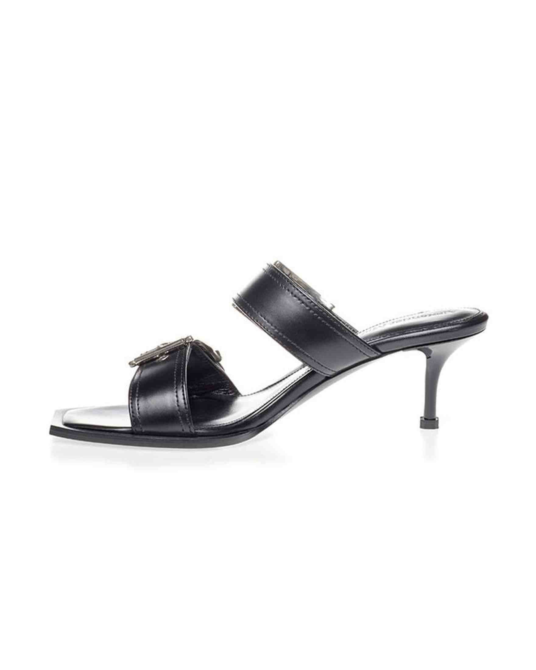 Alexander Mcqueen Elevate Your Steps In Timeless Leather Black Sandals Glam Steals