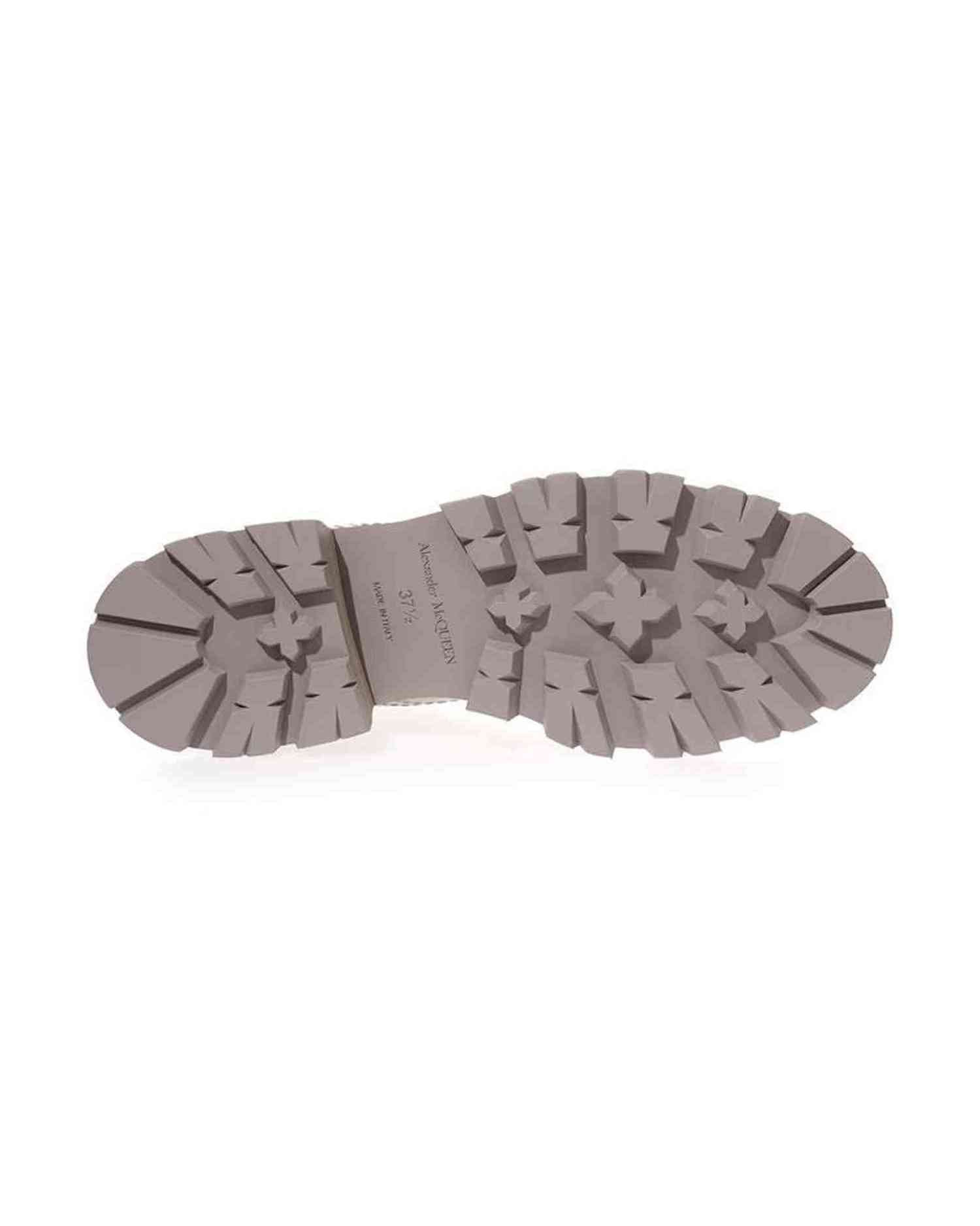 Alexander Mcqueen Gray Leather Chic Boots For Elegant Steps Boots