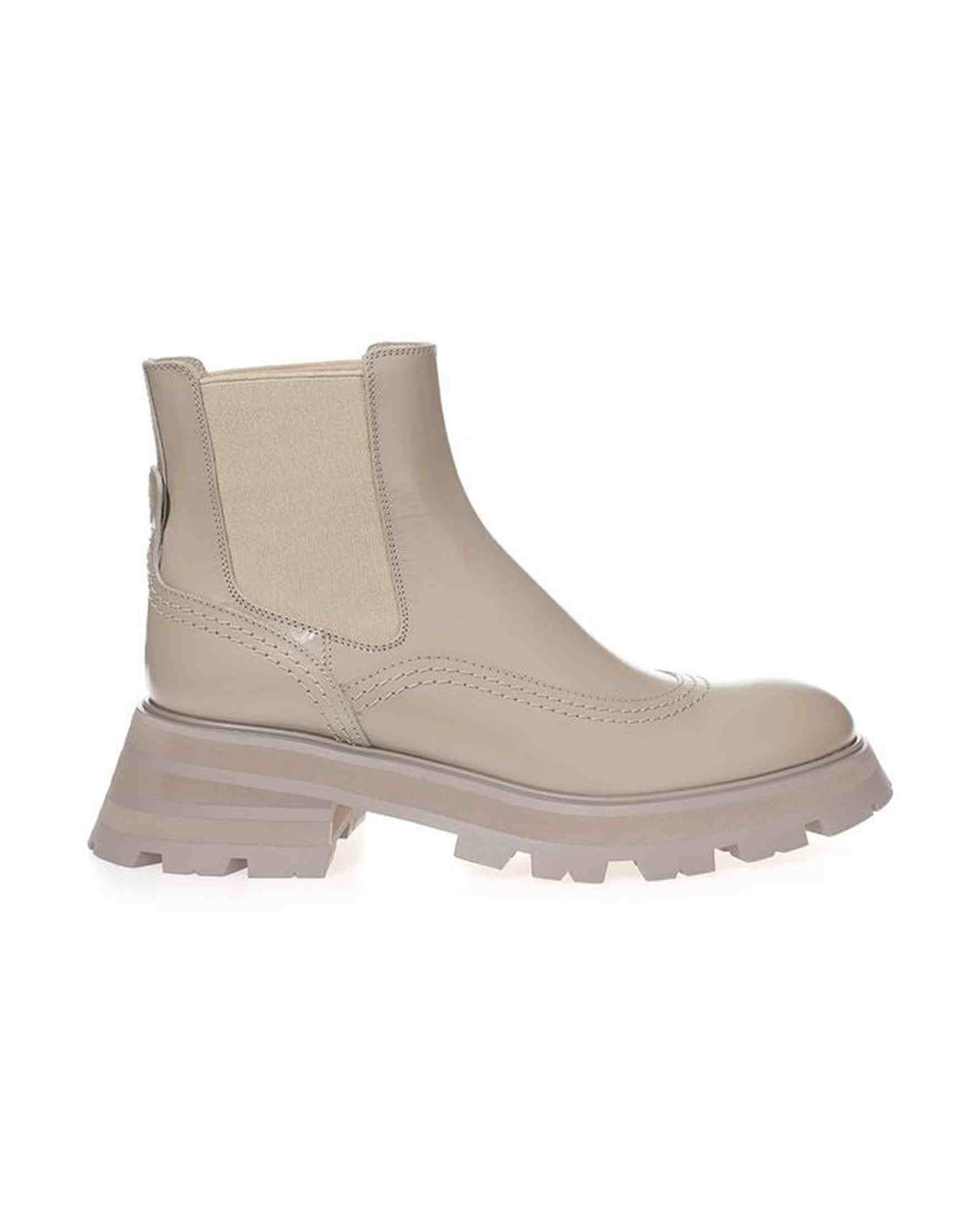 Alexander Mcqueen Gray Leather Chic Boots For Elegant Steps Glam Steals