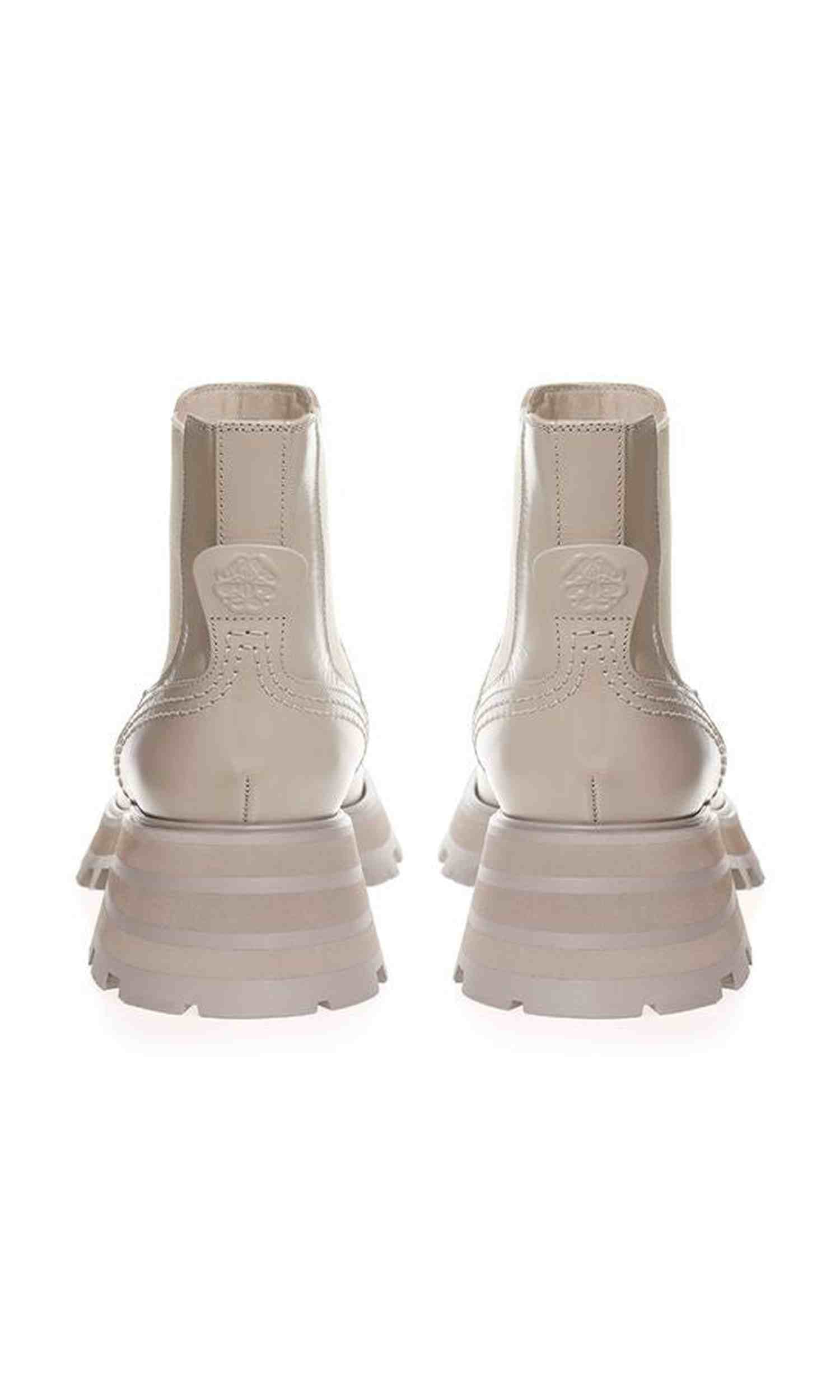Alexander Mcqueen Gray Leather Chic Boots For Elegant Steps Glam Steals