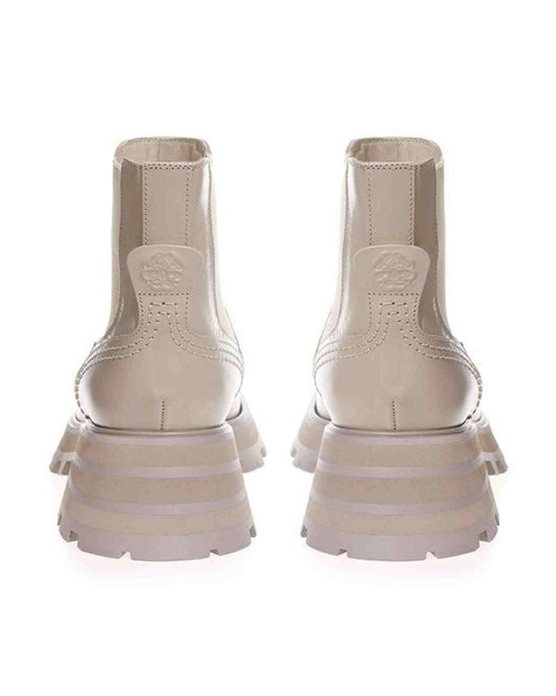 Alexander Mcqueen Gray Leather Chic Boots For Elegant Steps Glam Steals