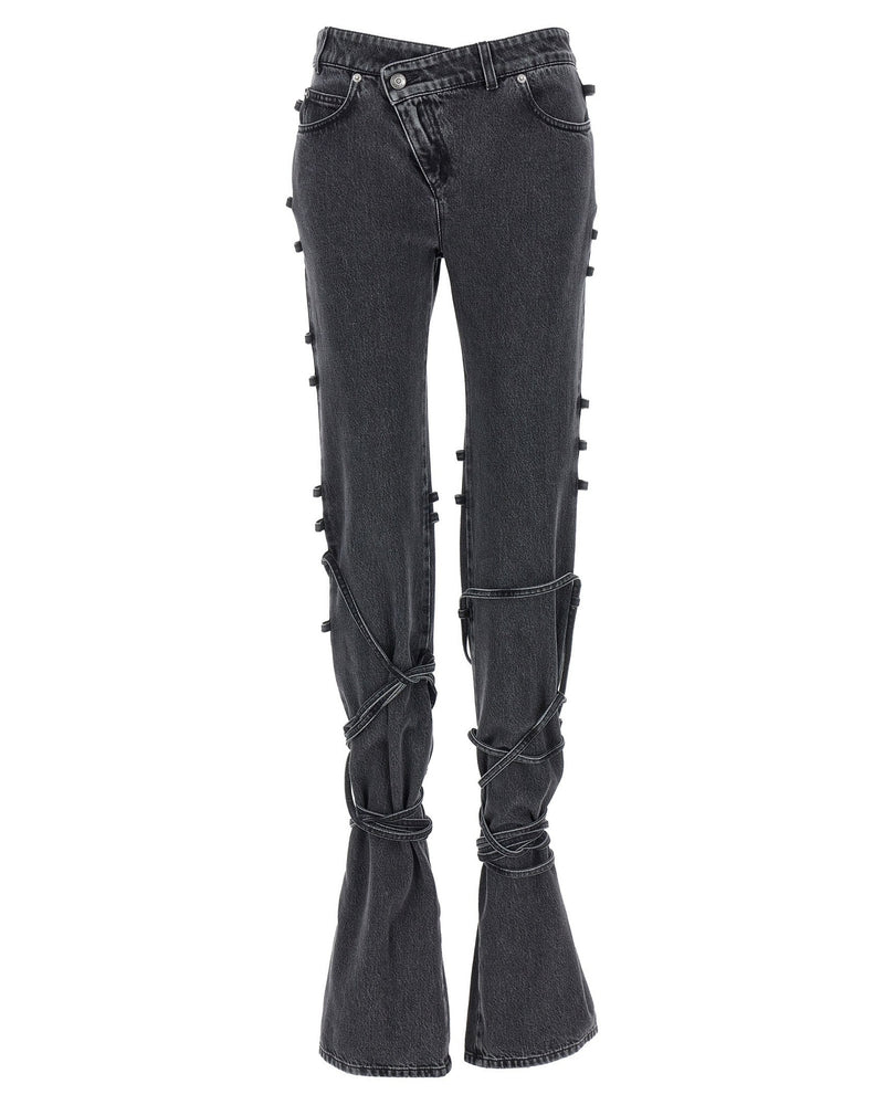 Alexander Mcqueen Jeans Asymmetric Closure Glam Steals