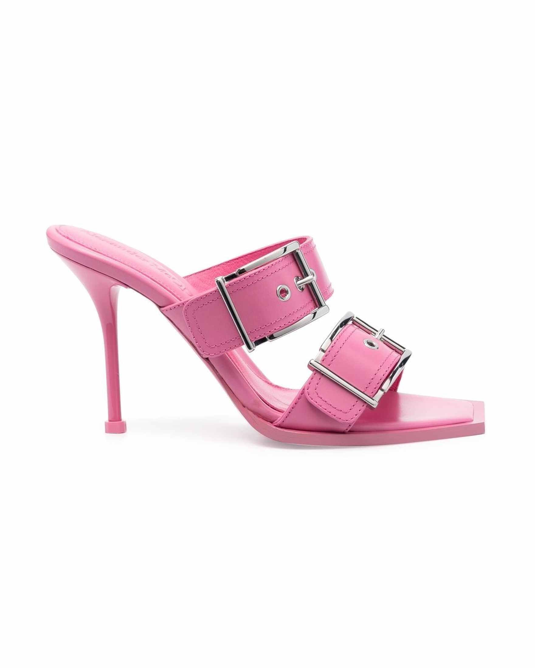 Alexander Mcqueen Leather 100mm Buckle Sandals Glam Steals