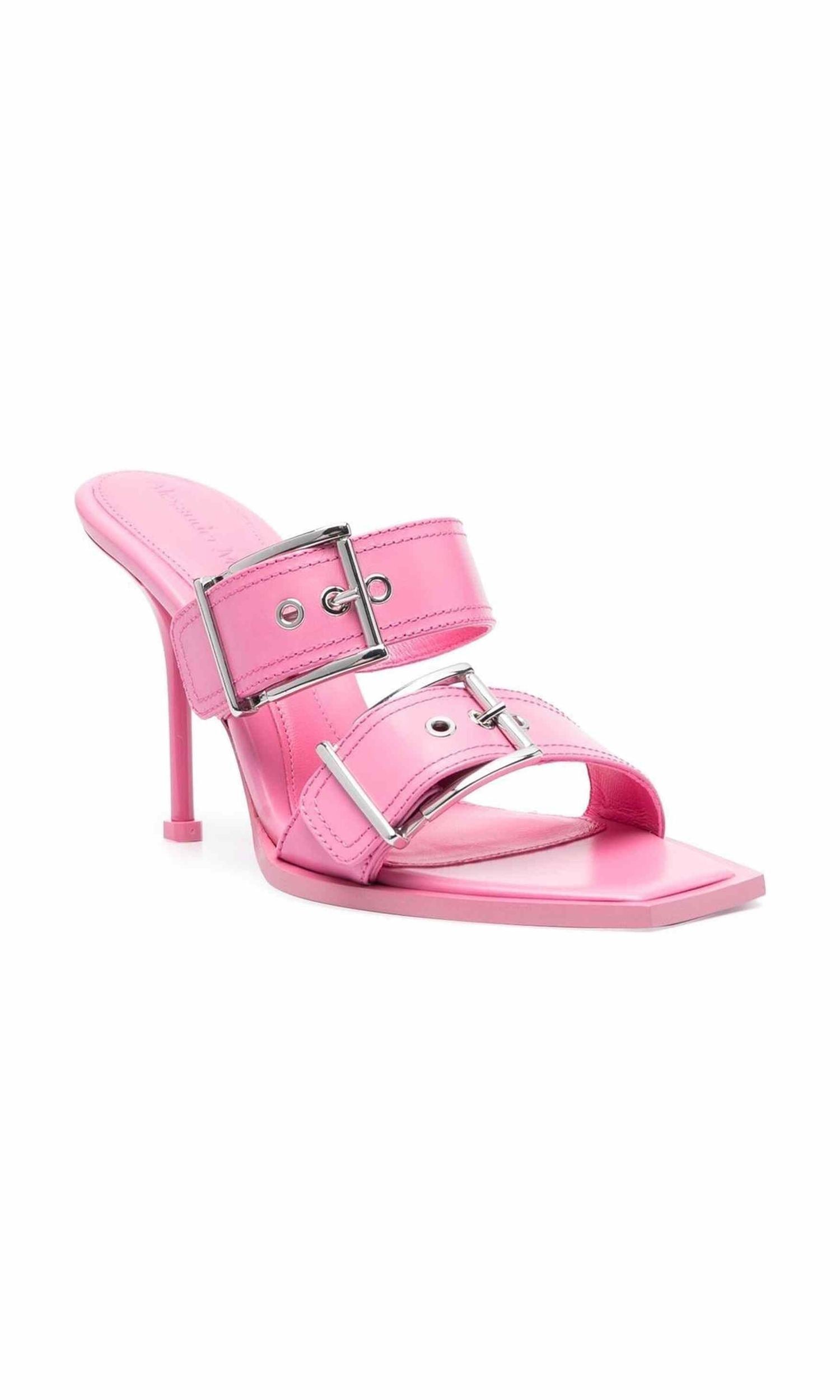 Alexander Mcqueen Leather 100mm Buckle Sandals Glam Steals