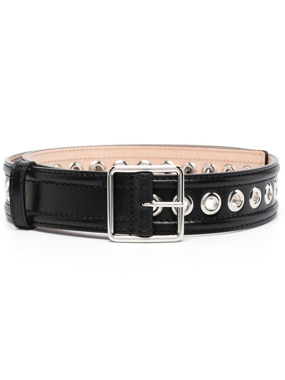 Alexander Mcqueen Leather Eyelet Detail Belt Glam Steals