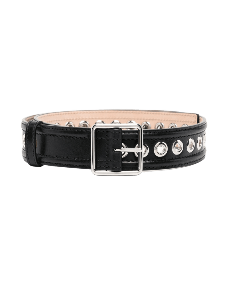 Alexander Mcqueen Leather Eyelet Detail Belt Glam Steals