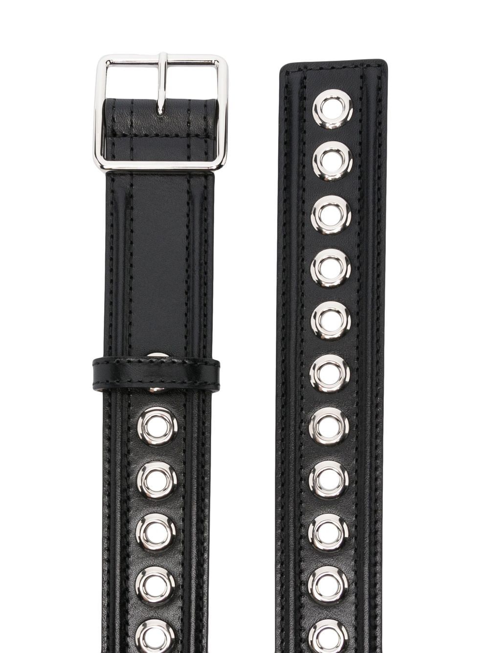 Alexander Mcqueen Leather Eyelet Detail Belt Glam Steals