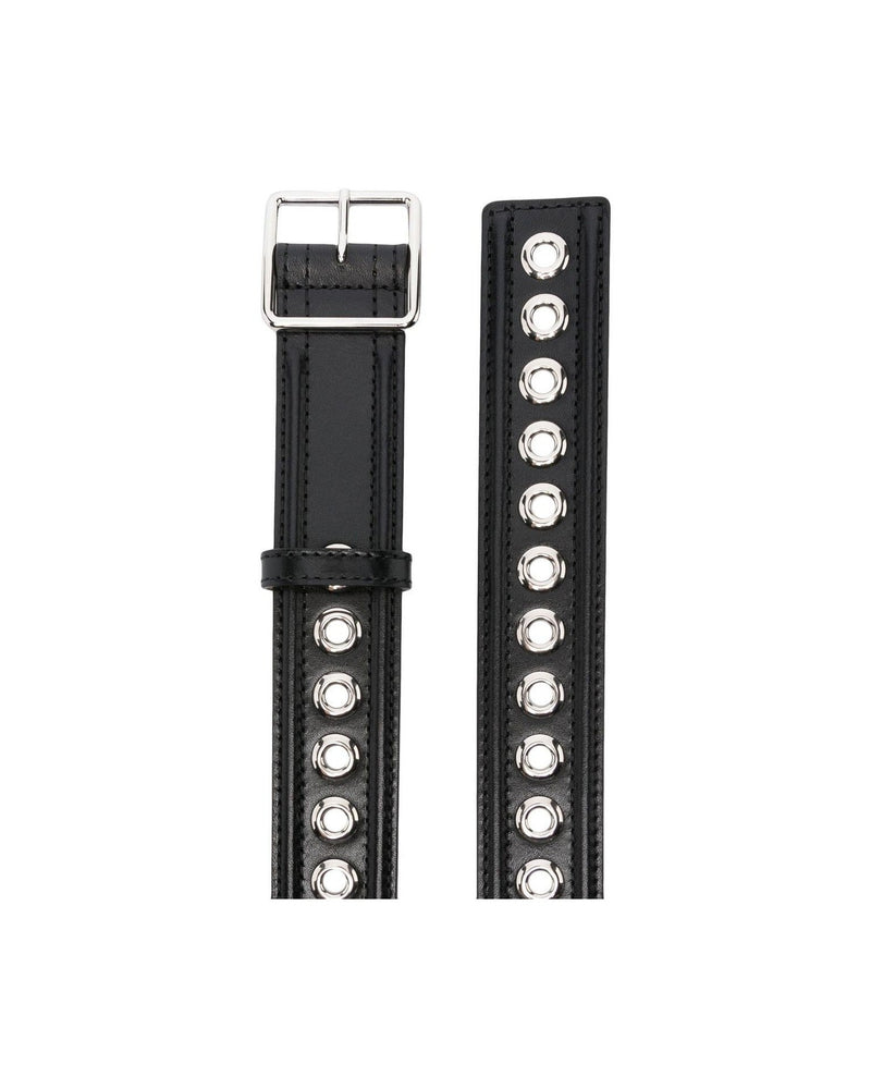 Alexander Mcqueen Leather Eyelet Detail Belt Glam Steals