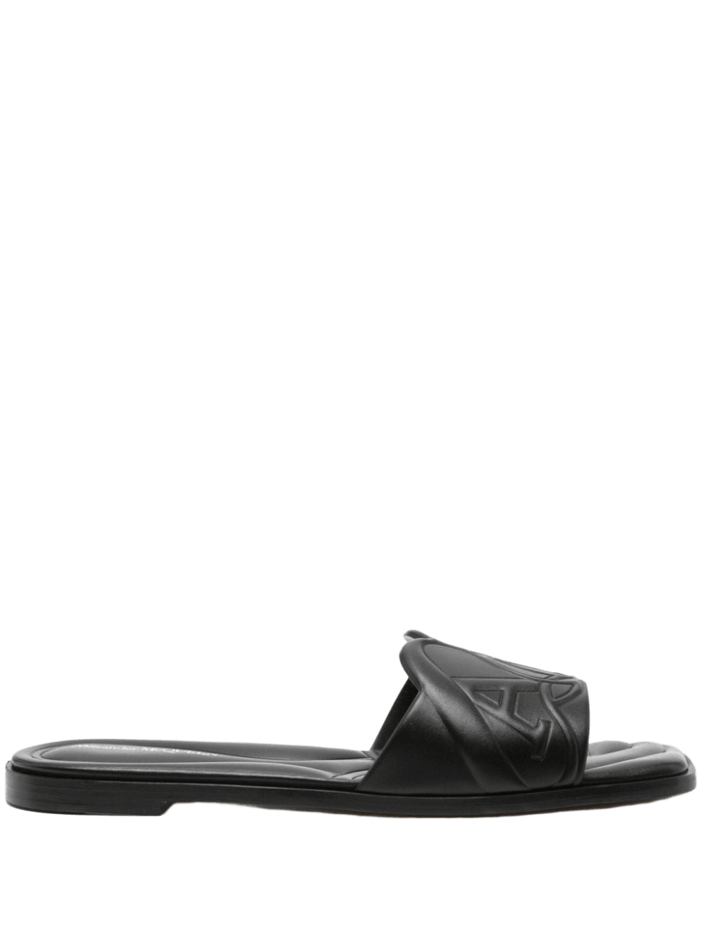Alexander Mcqueen Leather Logo Embossed Sandals Glam Steals