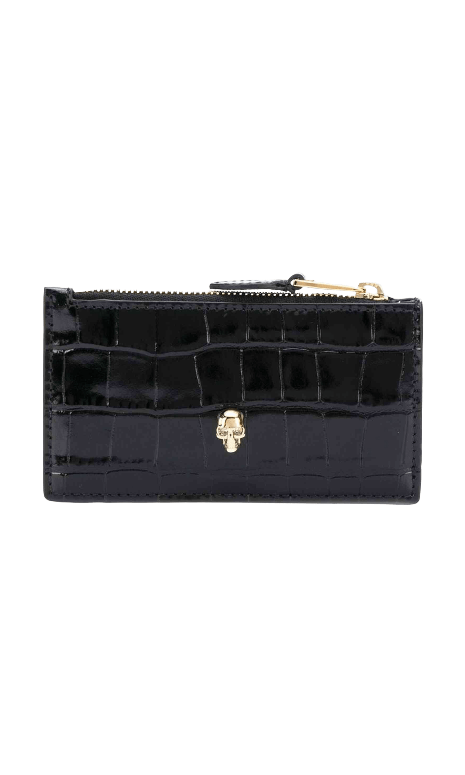 Alexander Mcqueen Leather Skull Zipped Card Case Glam Steals