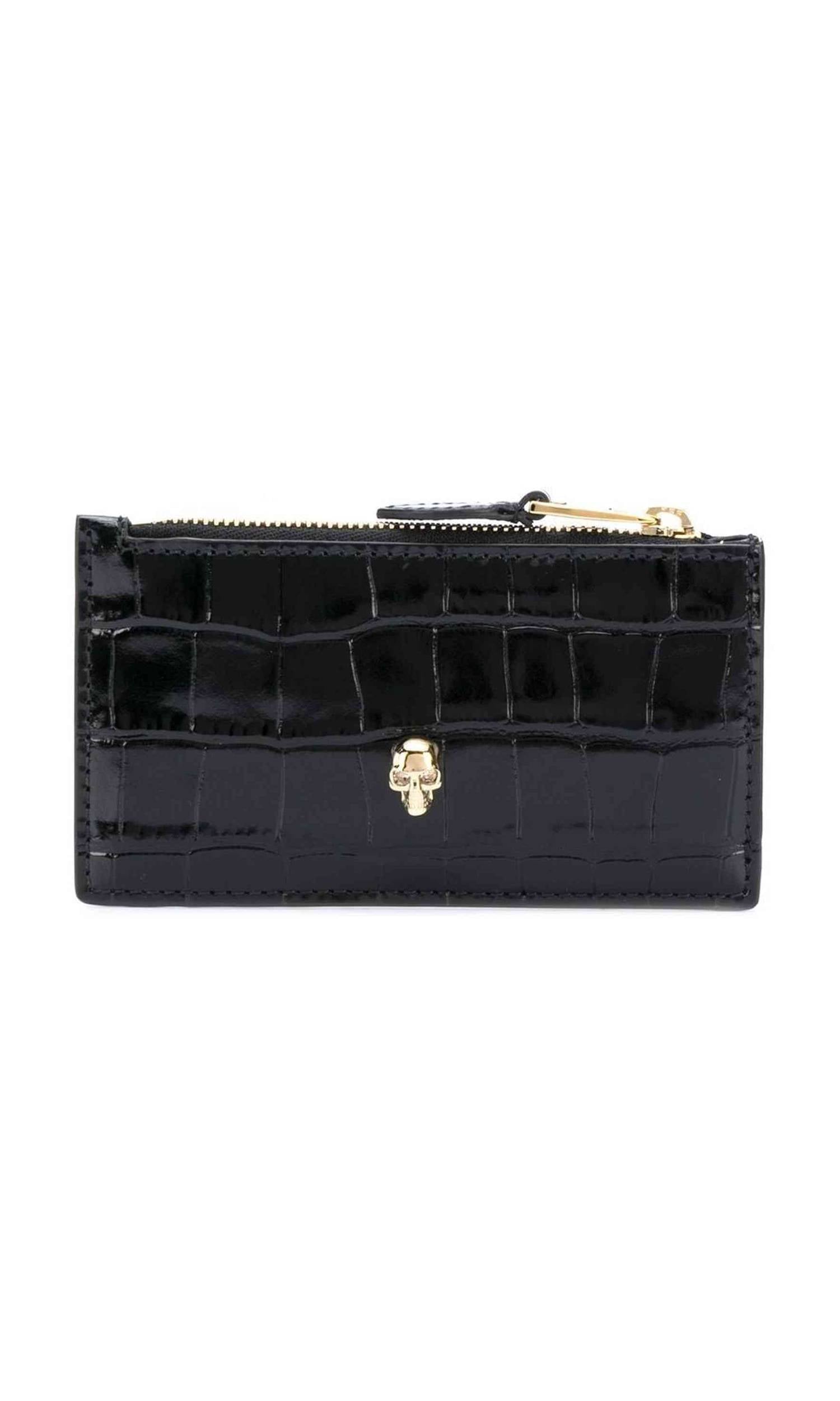 Alexander Mcqueen Leather Skull Zipped Card Case Glam Steals