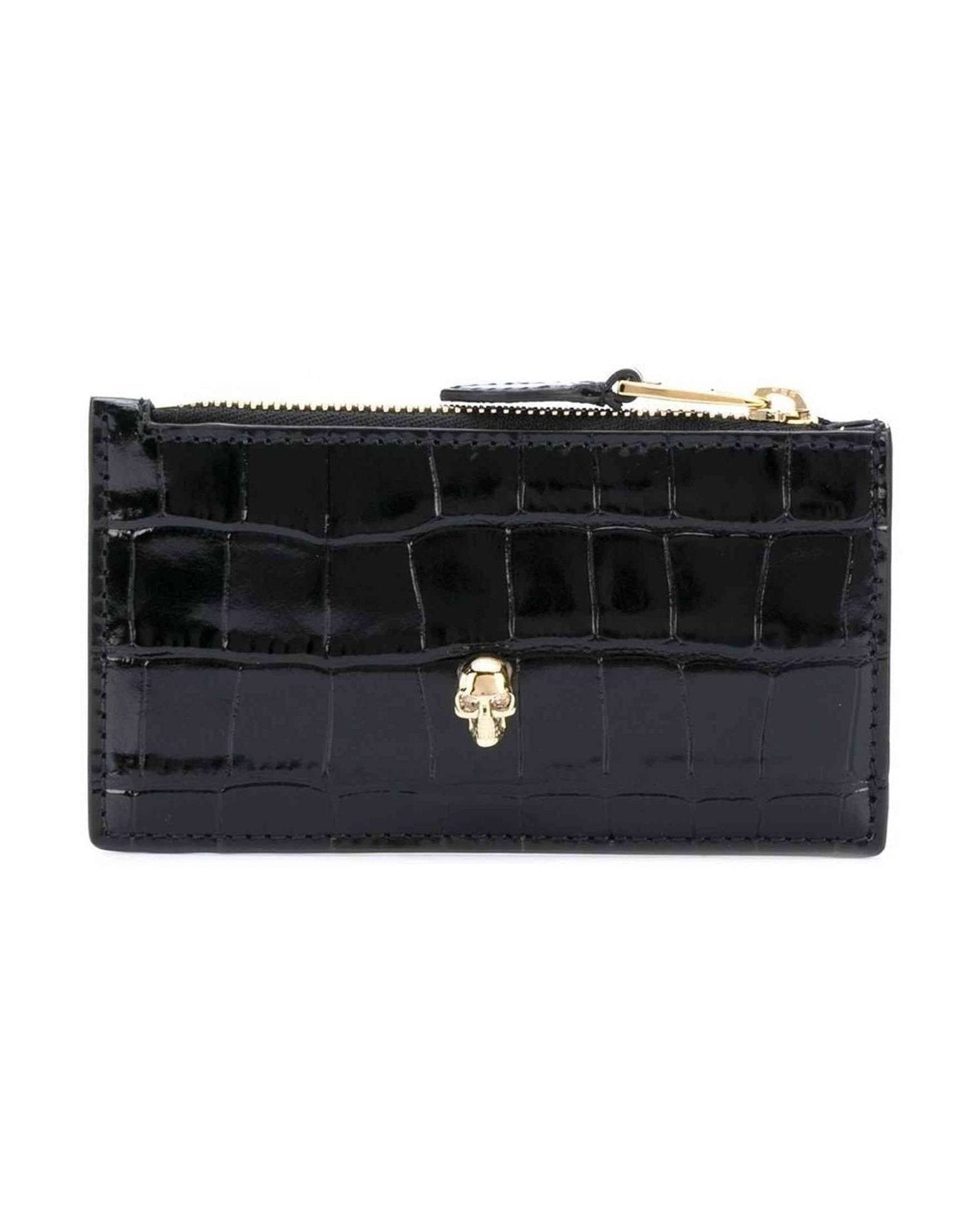 Alexander Mcqueen Leather Skull Zipped Card Case Glam Steals