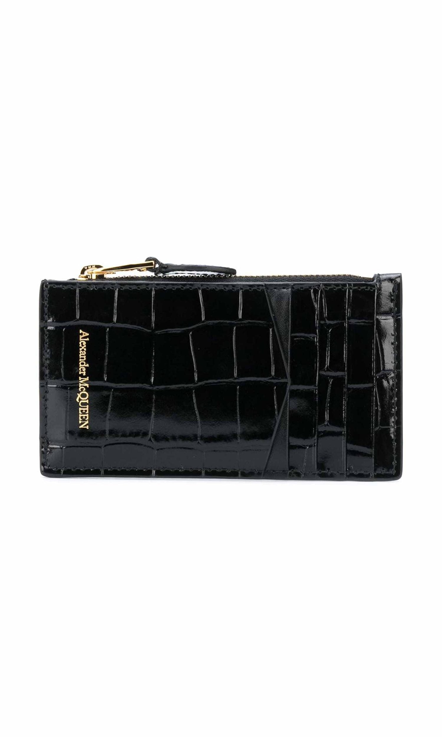 Alexander Mcqueen Leather Skull Zipped Card Case Glam Steals