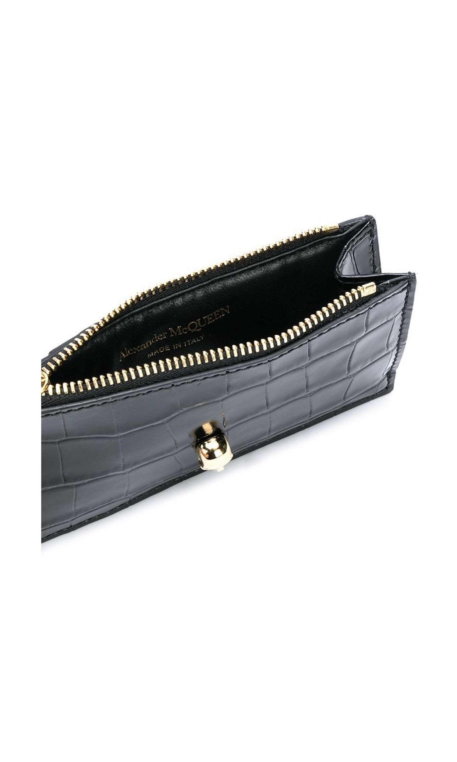 Alexander Mcqueen Leather Skull Zipped Card Case Glam Steals