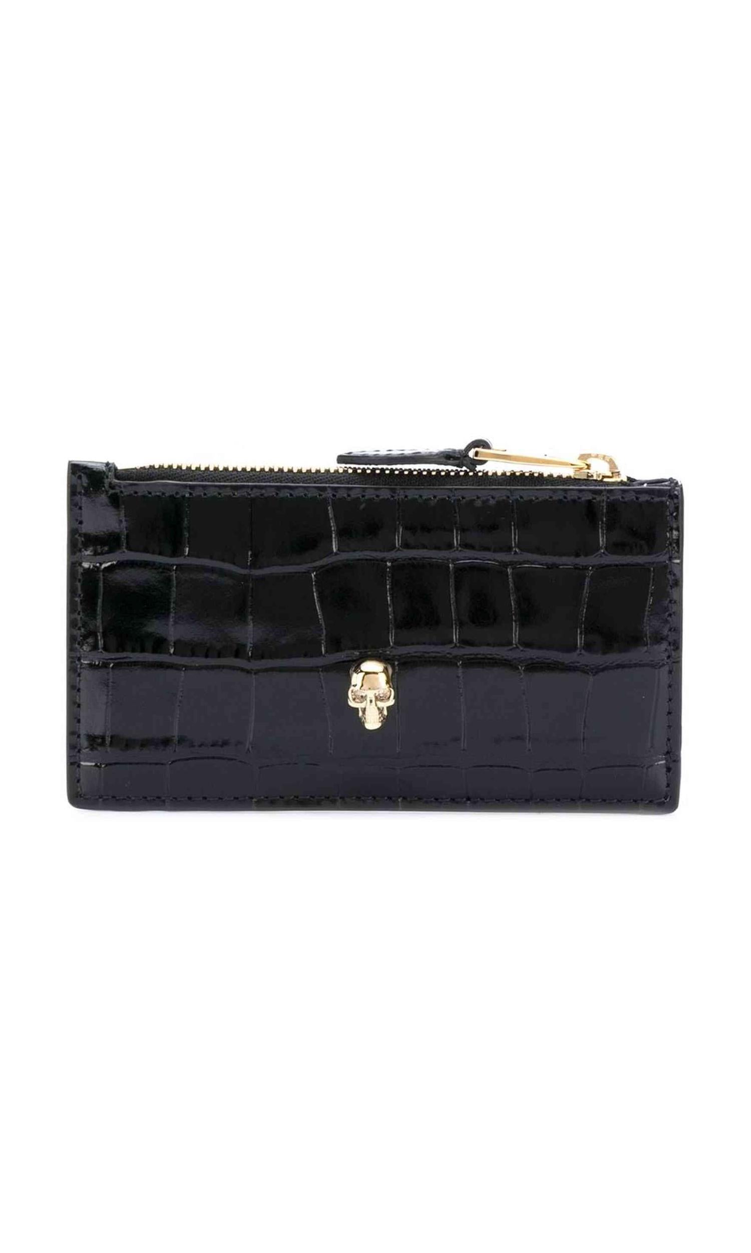 Alexander Mcqueen Leather Skull Zipped Card Case Glam Steals