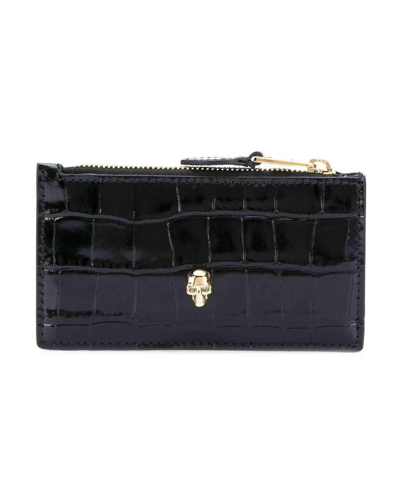 Alexander Mcqueen Leather Skull Zipped Card Case Glam Steals