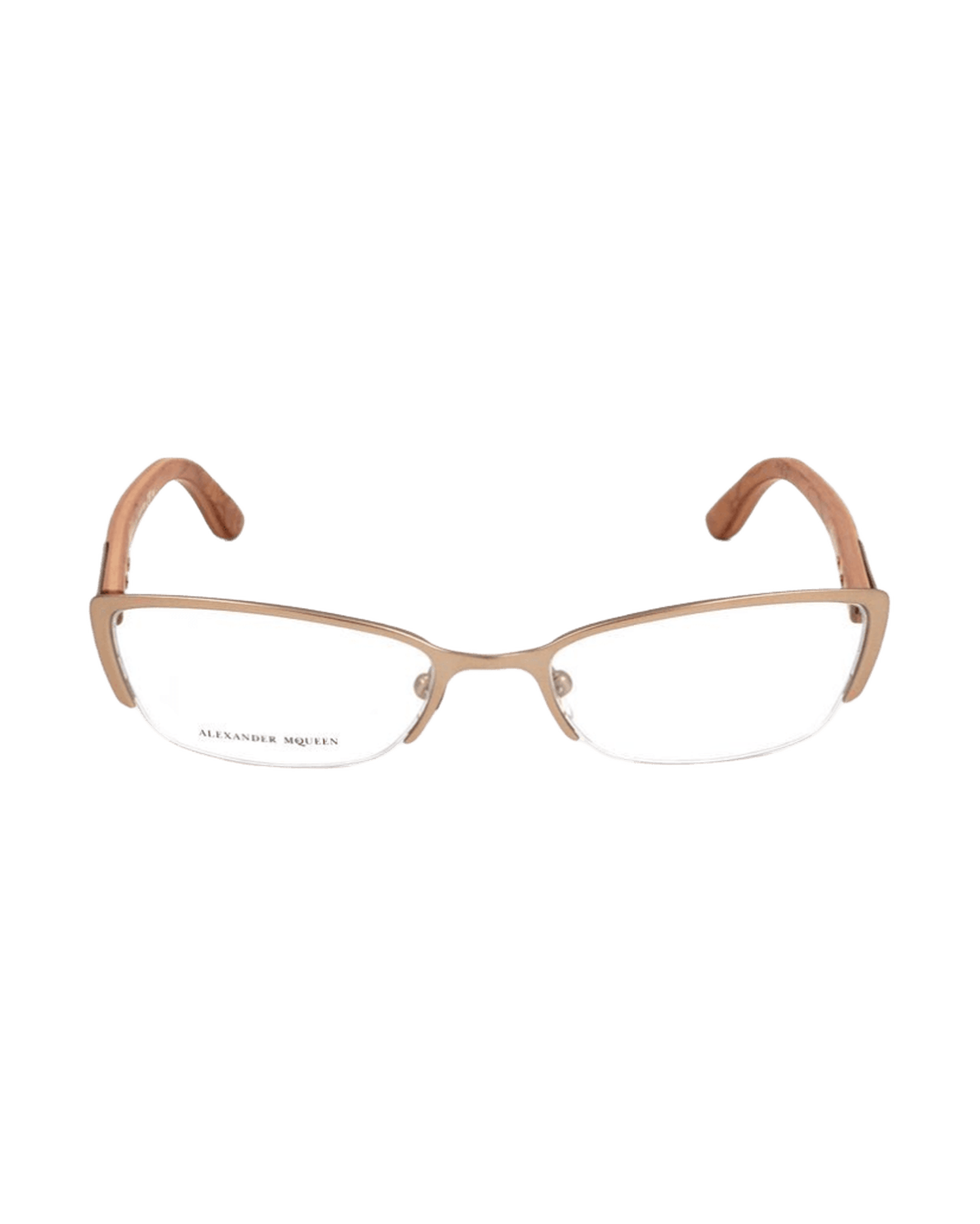Alexander Mcqueen Brown Metal Frame Eyeglasses