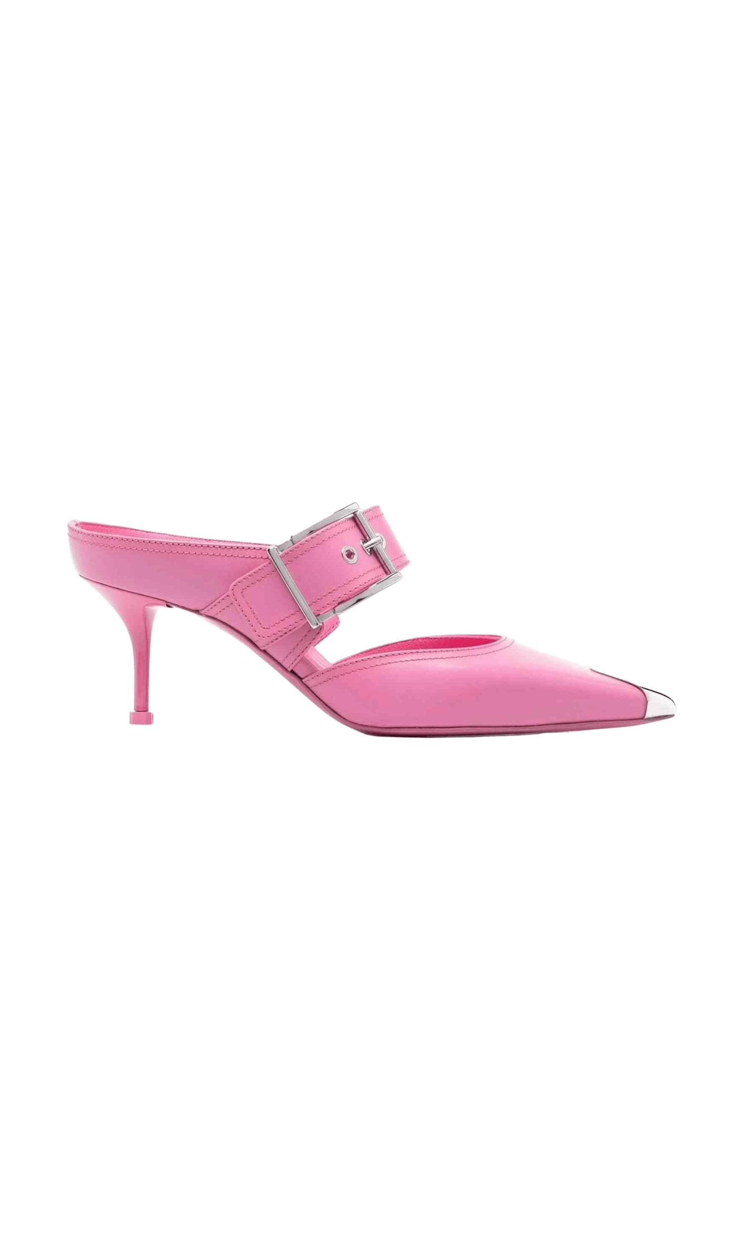 Alexander Mcqueen Metallic 75mm Toe Cap Detail Mules Glam Steals