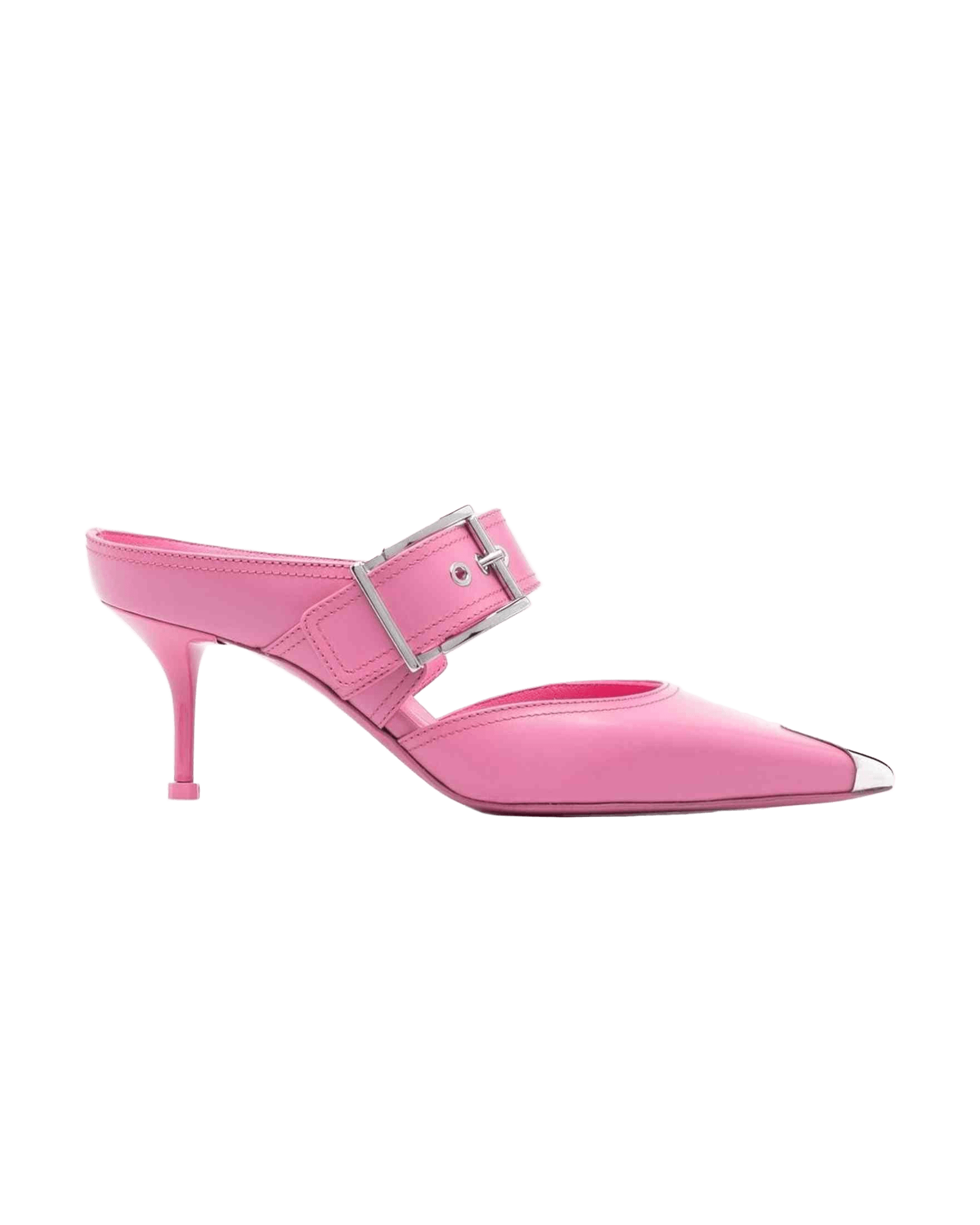 Alexander Mcqueen Metallic 75mm Toe Cap Detail Mules Glam Steals