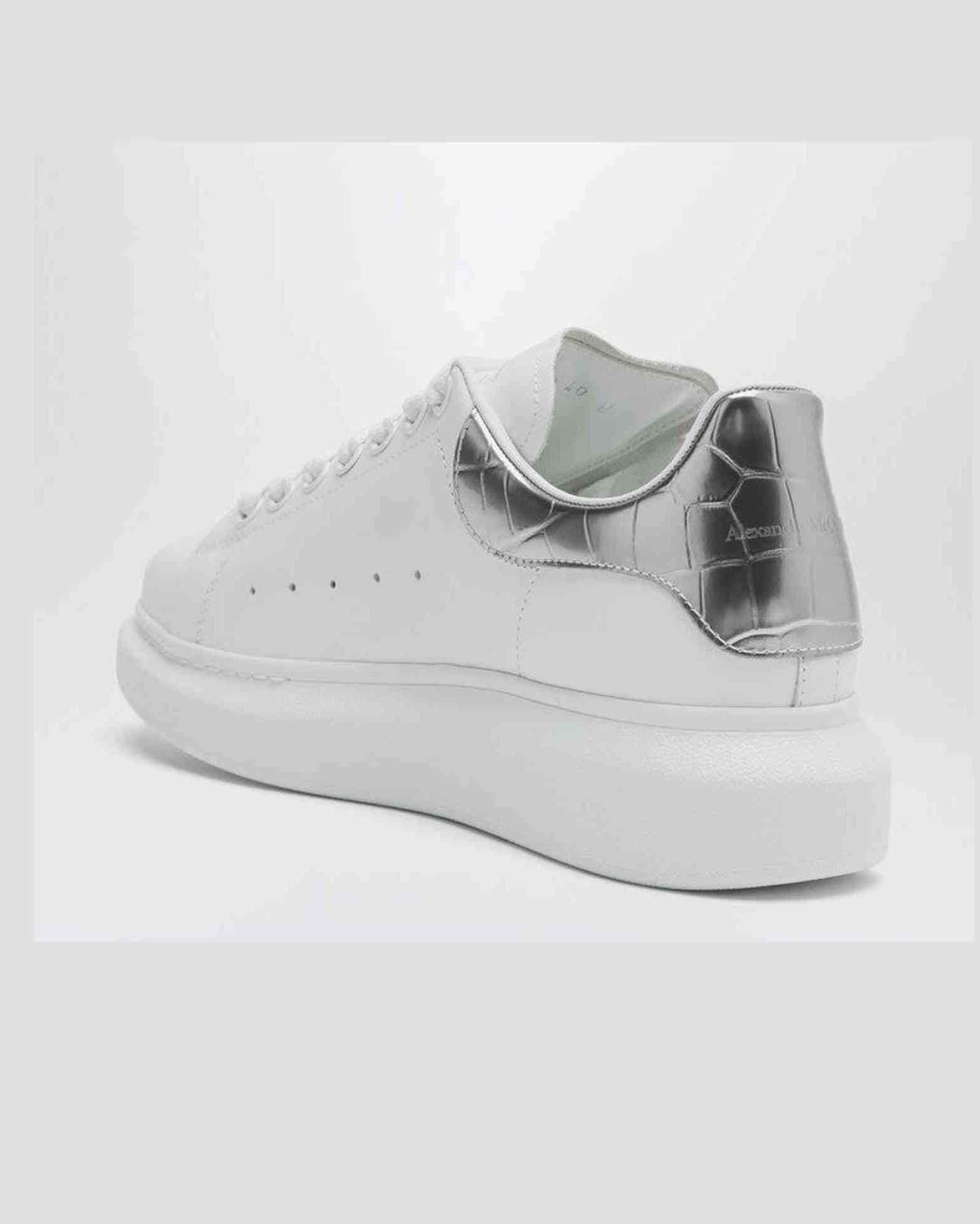 Alexander Mcqueen Oversize Sneakers White/silver Croc Glam Steals