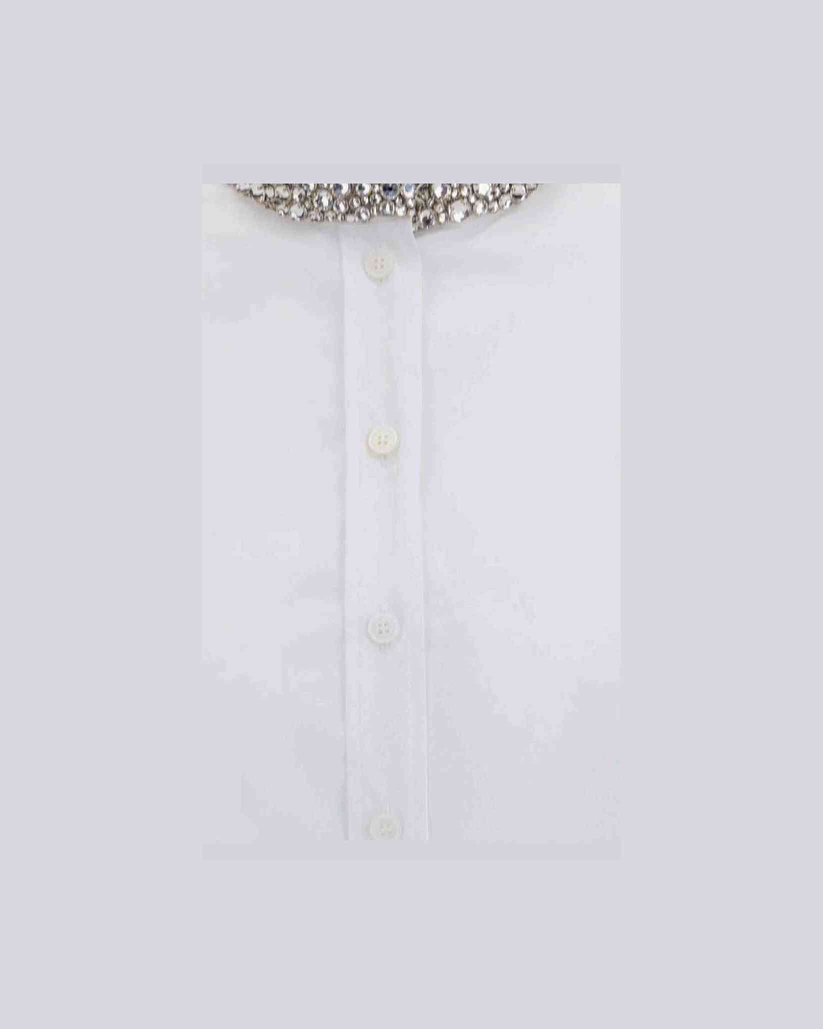 Alexander Mcqueen Shirt With Embellished Collar Glam Steals