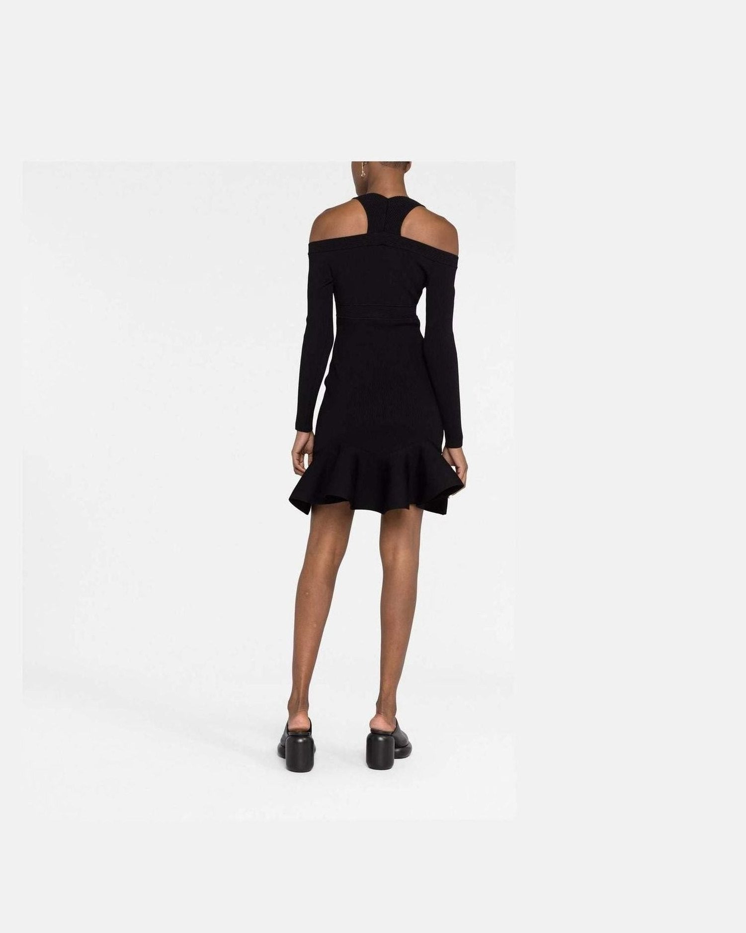 Alexander Mcqueen V-Neck Knitted Short Dress Dresses