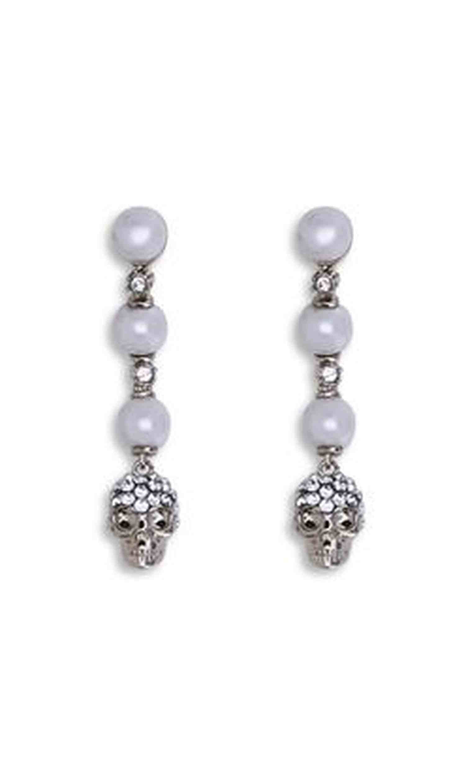 Alexander Mcqueen Skull Pendant Earrings Glam Steals