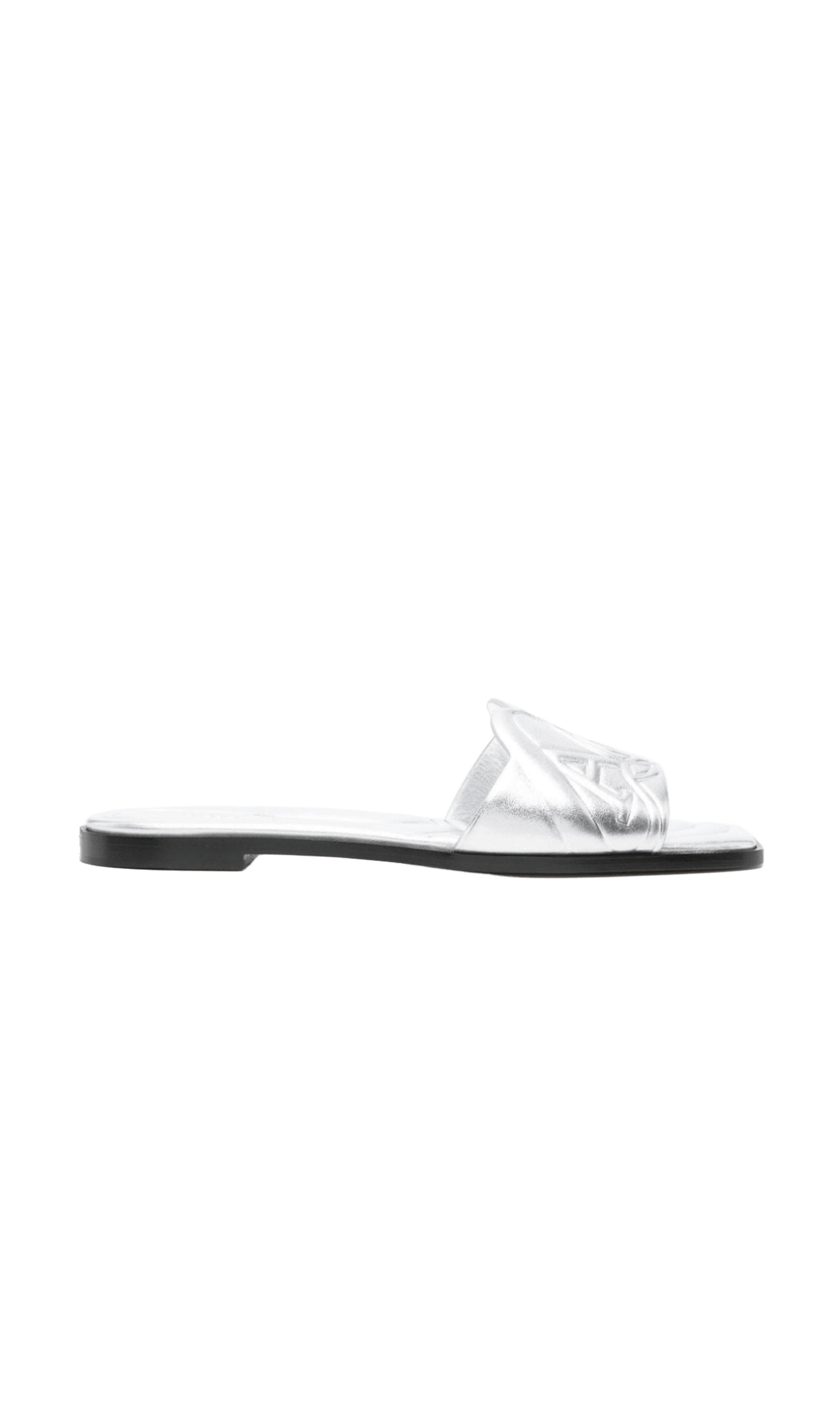 Alexander Mcqueen Slide Sandals with Embossed Logo Glam Steals