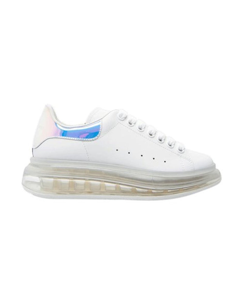 Alexander Mcqueen White Calfskin Chunky Sneakers Glam Steals