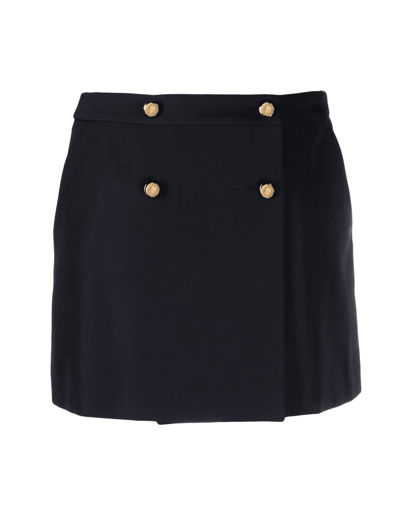 Alexander Mcqueen Wool Cotton Blend Mini Wrap Skirt Glam Steals