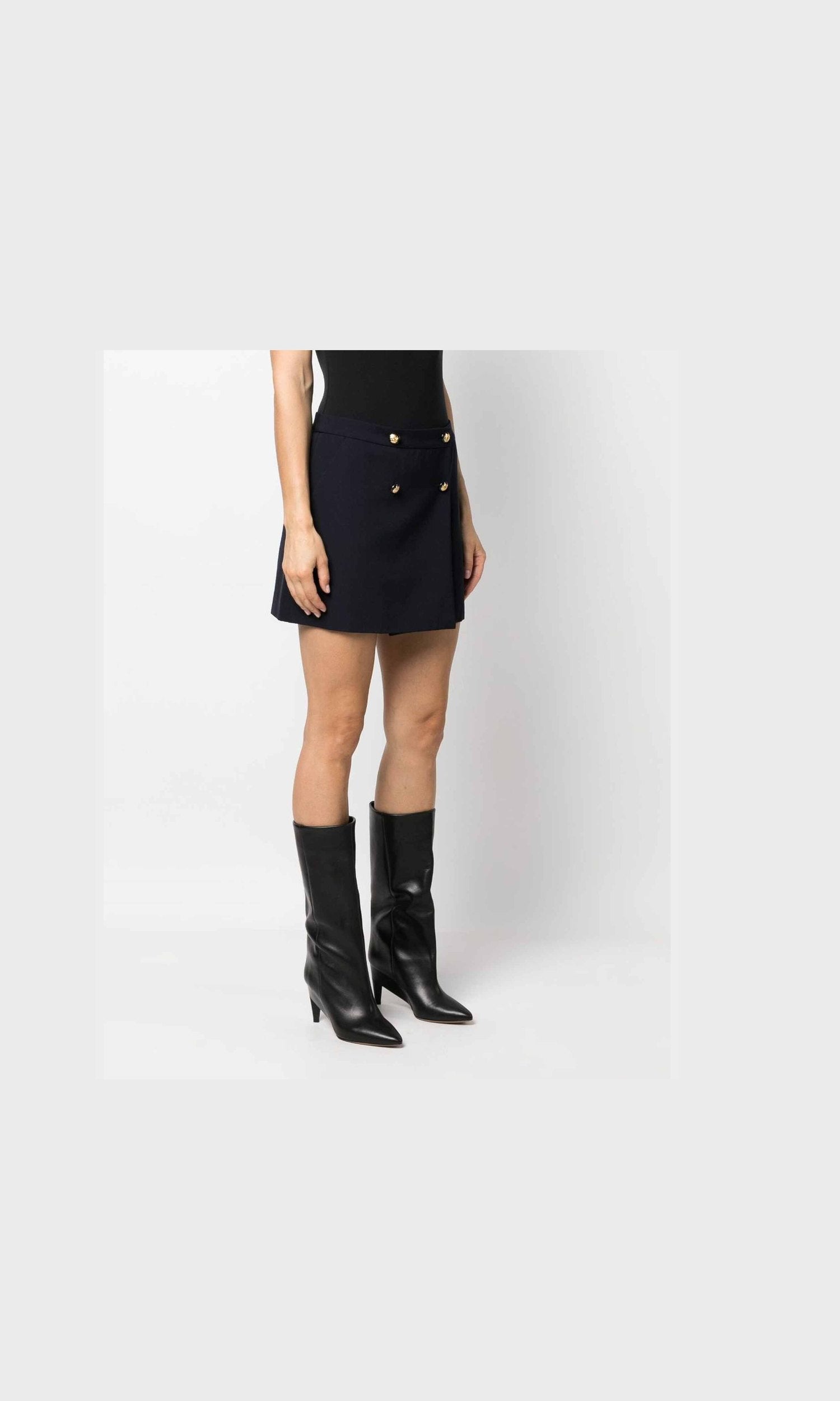 Alexander Mcqueen Wool Cotton Blend Mini Wrap Skirt Glam Steals