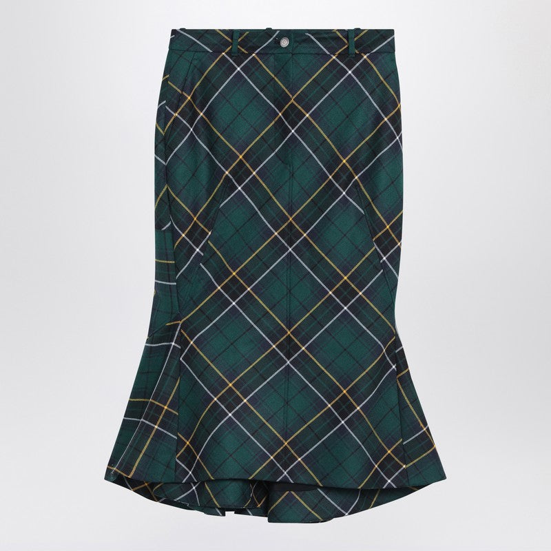 Alexander Mcqueen Wool Flared Skirt in Tartan Glam Steals