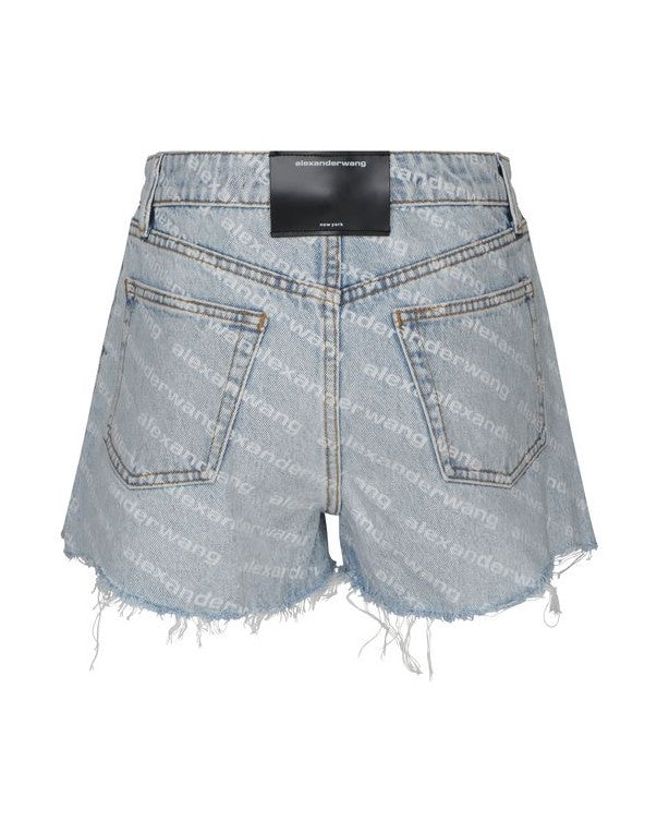 Alexander Wang Blue Cotton Bermuda Shorts Glam Steals