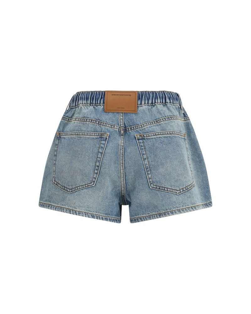 Alexander Wang Blue Cotton Bermuda Shorts Glam Steals