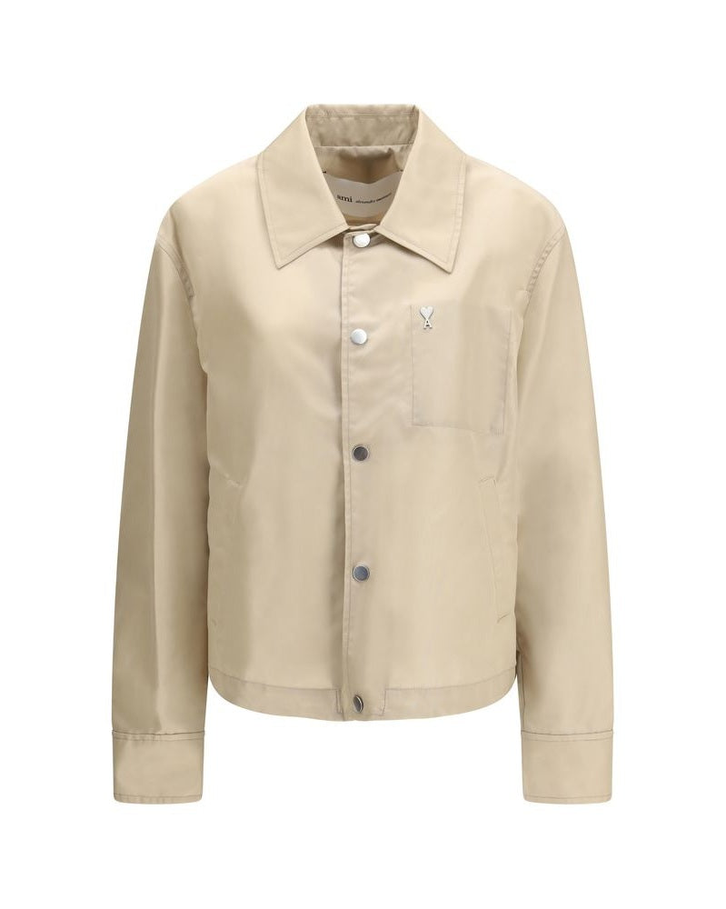 Ami Paris Beige Polyamide Trench Coat