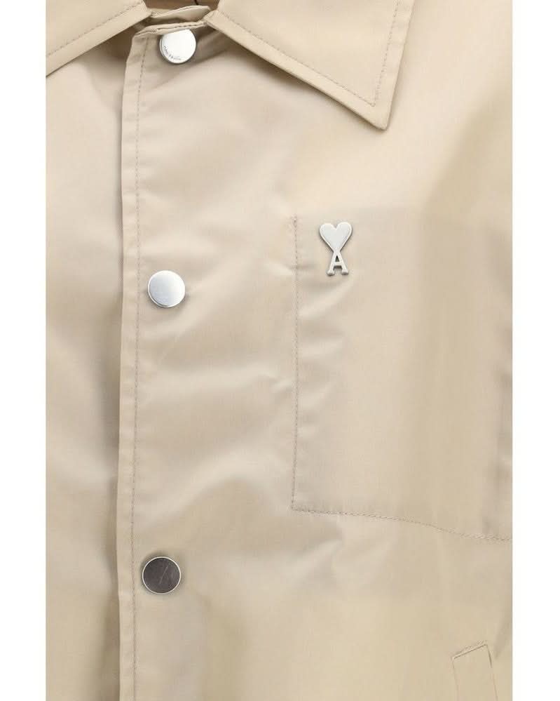 Ami Paris Beige Polyamide Trench Coat 