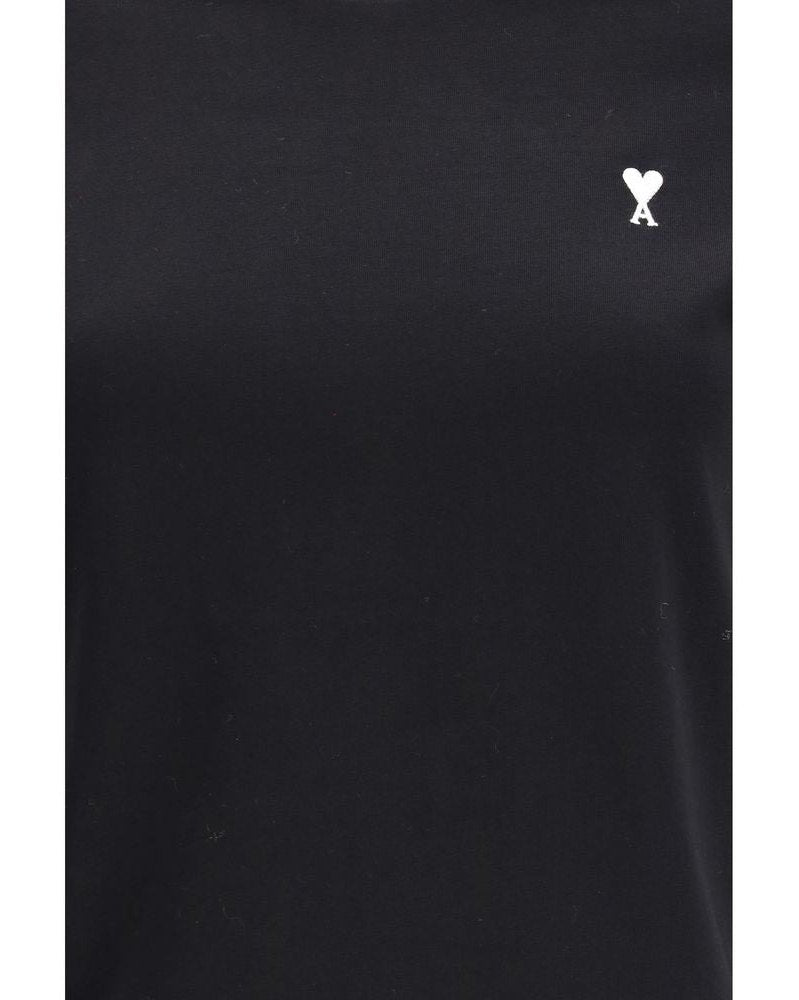 Ami Paris Black Cotton T-shirt Glam Steals