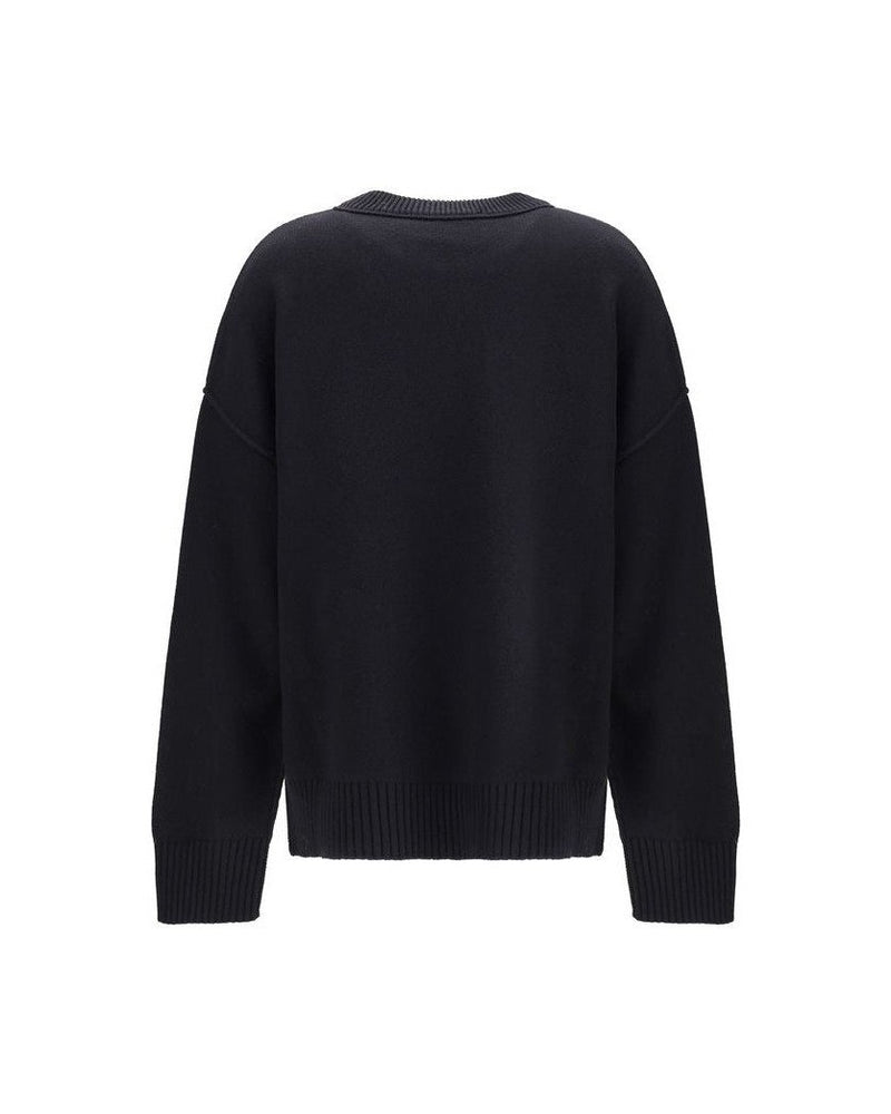 Ami Paris Black Wool Fleece Sweatshirt Glam Steals